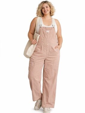 Madewell Backdrop Blush Pink Overalls XL Wide Leg Utility Workwear Jumpsuit